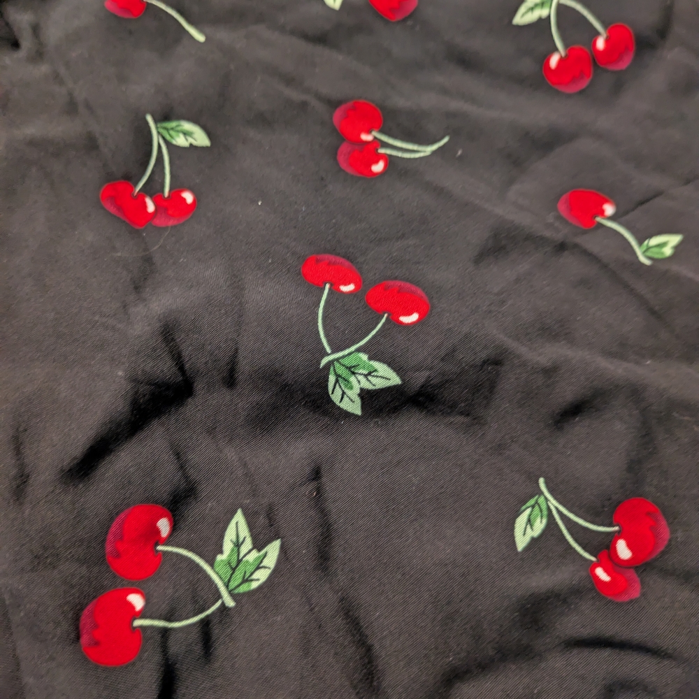 Floerns Black Dress with Cherry Print Size Medium - Picture 2 of 5